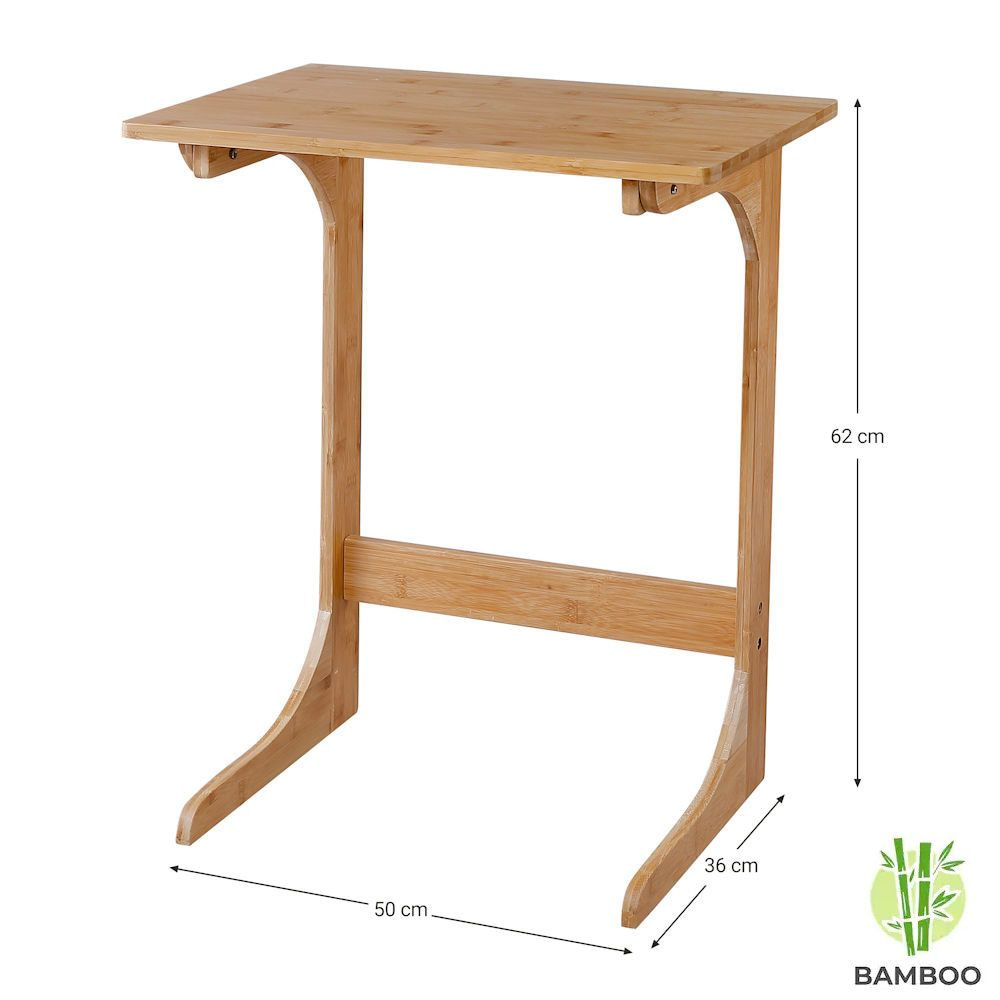 DECOPATENTBedtafeltje bijzettafel / laptoptafel van bamboe hout - Voor laptop - Klein bureautje voor woonkamer en slaapkamer - Decopatent® - 𝕍𝕖𝕣𝕜𝕠𝕠𝕡 ✪ 𝕔𝕠𝕞