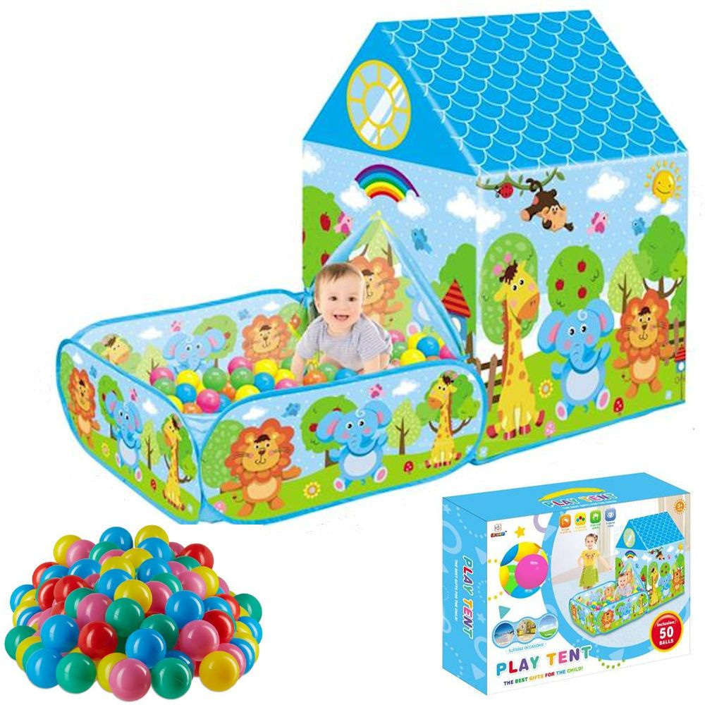 DECOPATENTBallenbak met Speeltent - 50 Stuks Ballenbak Ballen - Baby - Peuter - Speeltent voor kinderen - Ballentent Popup - 𝕍𝕖𝕣𝕜𝕠𝕠𝕡 ✪ 𝕔𝕠𝕞