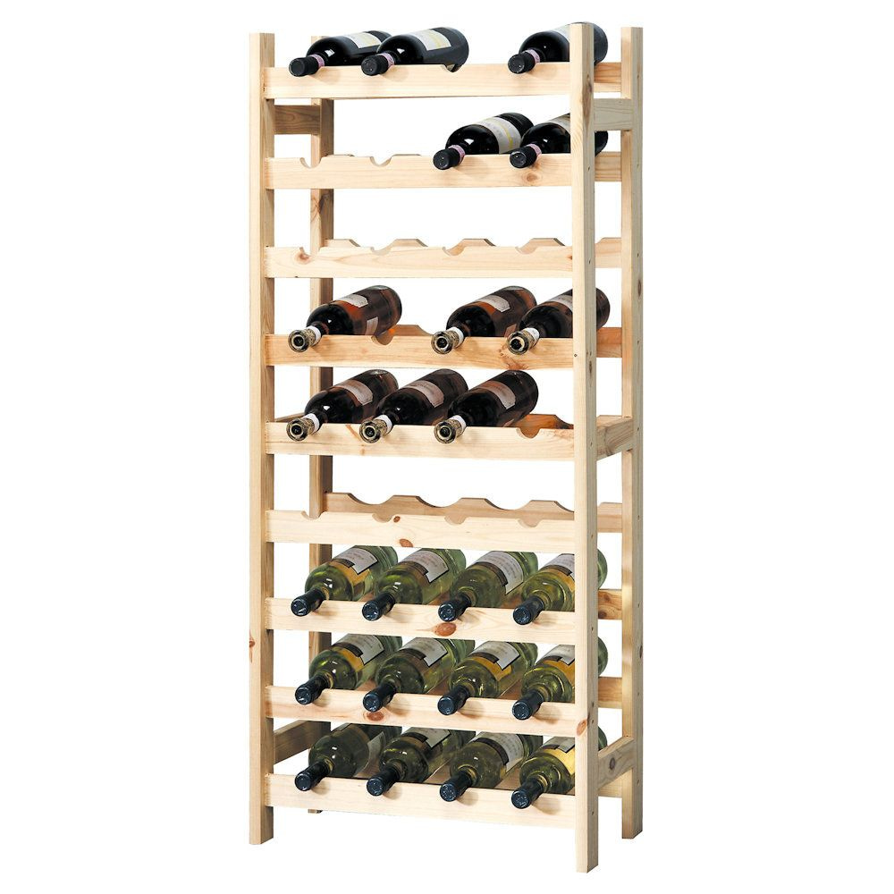 maat Pilfer breuk KESPERXL Wijnrek - Groot Wijnrek voor 36 Wijn flessen - FSC® Dennenhout - 9  Laags Staand Houten Wijn Rek - Flessen Houder - 51x27x120 Cm -  𝕍𝕖𝕣𝕜𝕠𝕠𝕡 ✪ 𝕔𝕠𝕞