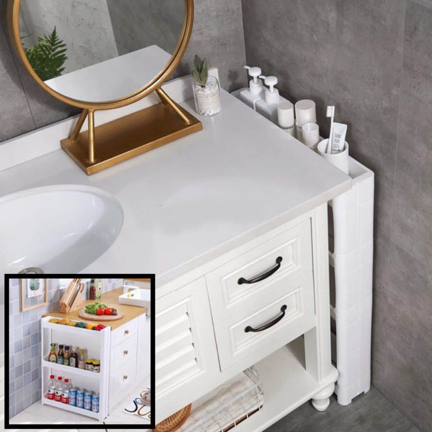 decopatentsmal opbergrek 3 laags op wieltjes met open vakken smal opberg rek organizer voor keuken badkamer nisrek verrijdbare ruimtebesparende opbergkast keuken badkamer kast opbergrekje kunststof met wielen wit decopatent