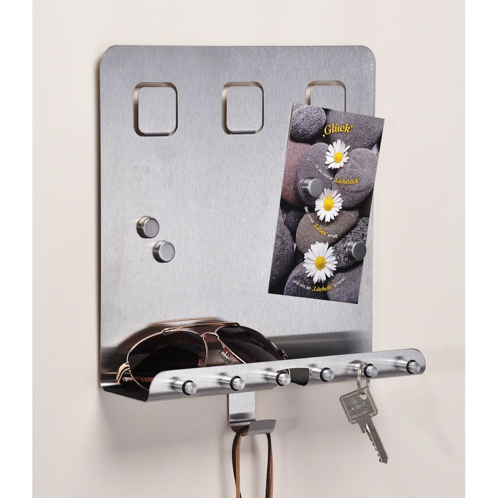 DECOPATENTDecopatent® Magnetisch Sleutelrek RVS - Sleutelkastje voor binnen - Wand Sleutelrek voor Sleutels - Muur Sleutelrekje - Magneetbord Inclusief Magneten - 𝕍𝕖𝕣𝕜𝕠𝕠𝕡 ✪ 𝕔𝕠𝕞