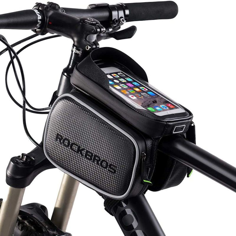 Fiets frametas met Telefoonhouder - Waterbestendige Fietstassen afneembare Touchscreen telefoon houder - Frametas Racefiets/Fiets/Koersfiets/Mountainbike/MTB fietsen - Regenbestendige Fiets - 6.2 Inch Gsm's - Zwart ...