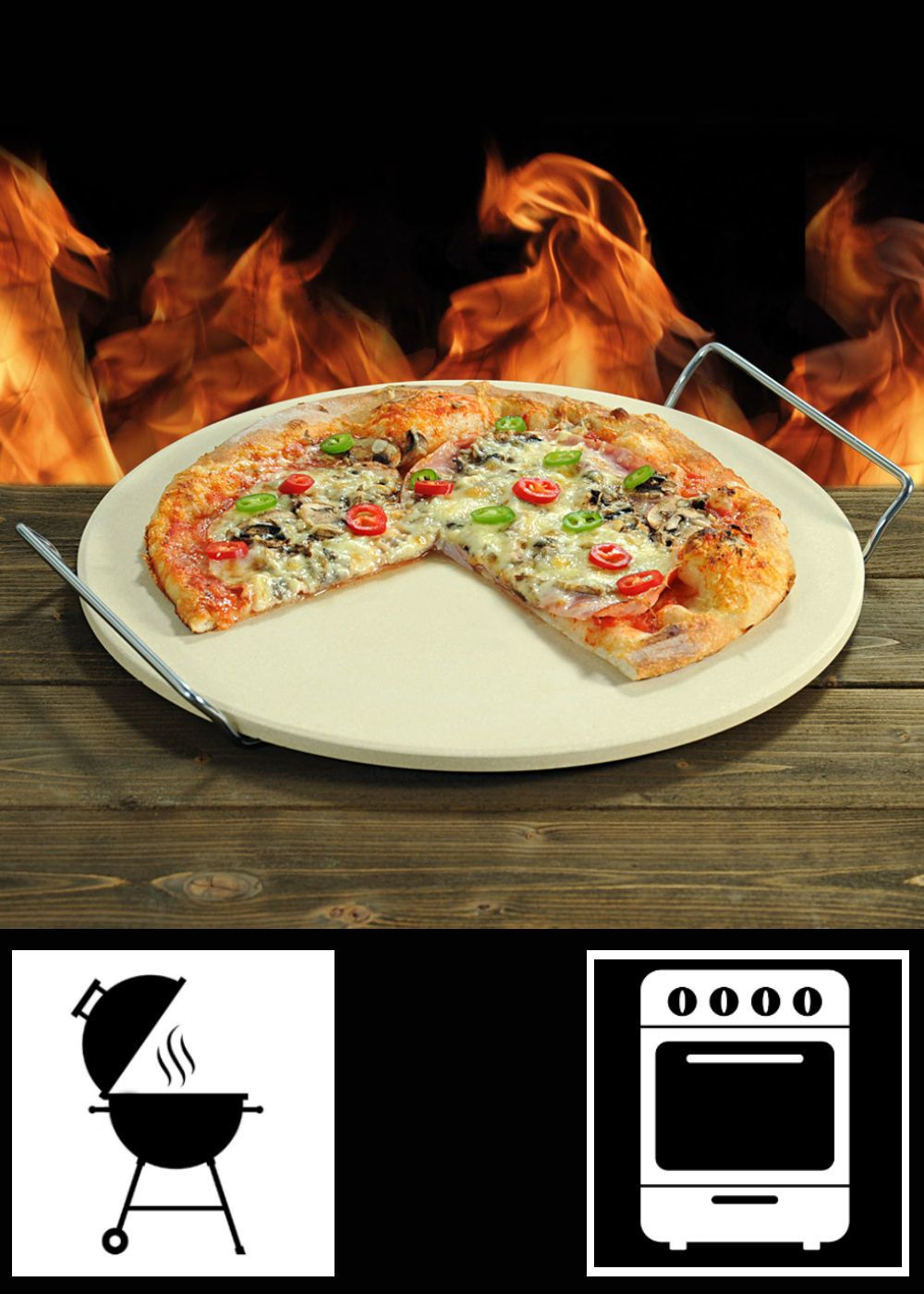 Dislocatie zoon Wrak KESPERGrillmeister - Pizzasteen voor Bbq of Oven - Ø33 cm - Pizzasteen met  handvat - Barbecue of in oven - Pizzaplaat - Pizza Stone Rond -  𝕍𝕖𝕣𝕜𝕠𝕠𝕡 ✪ 𝕔𝕠𝕞
