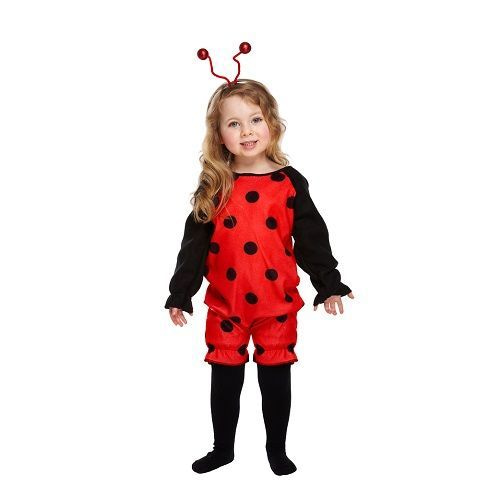 HENBRANDTKINDEREN MEISJES PEUTERS 2 delig Schattig Lieveheersbeestje Kostuum, bestaande uit: Stippeltjes Jurk met Vleugels en Tiara LadyBird Kostuum | Kleur: Rood / Zwart | Carnavalskleding Verkleedkleding | Lieveheersbeestje Pak | Maat: ONE SIZE ...