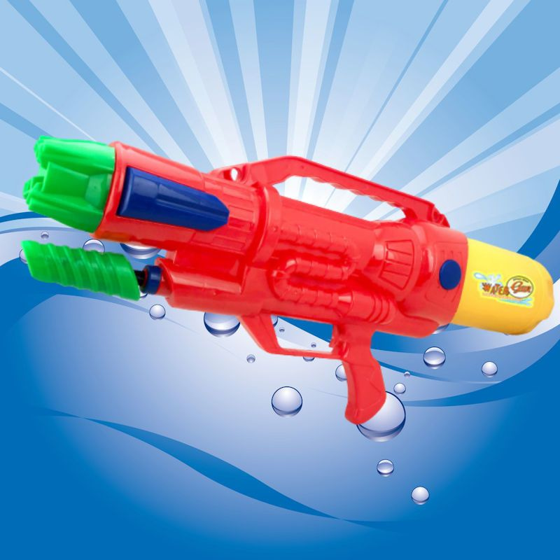 DECOPATENTXL Waterpistool - Super soaker waterpistool voor jongens - Jumbo waterkanon - Dubbel Shots supersoaker water pistool voor kinderen - Waterspeelgoed Watergeweer - Water gun groot water - Afm 63.5x10x26