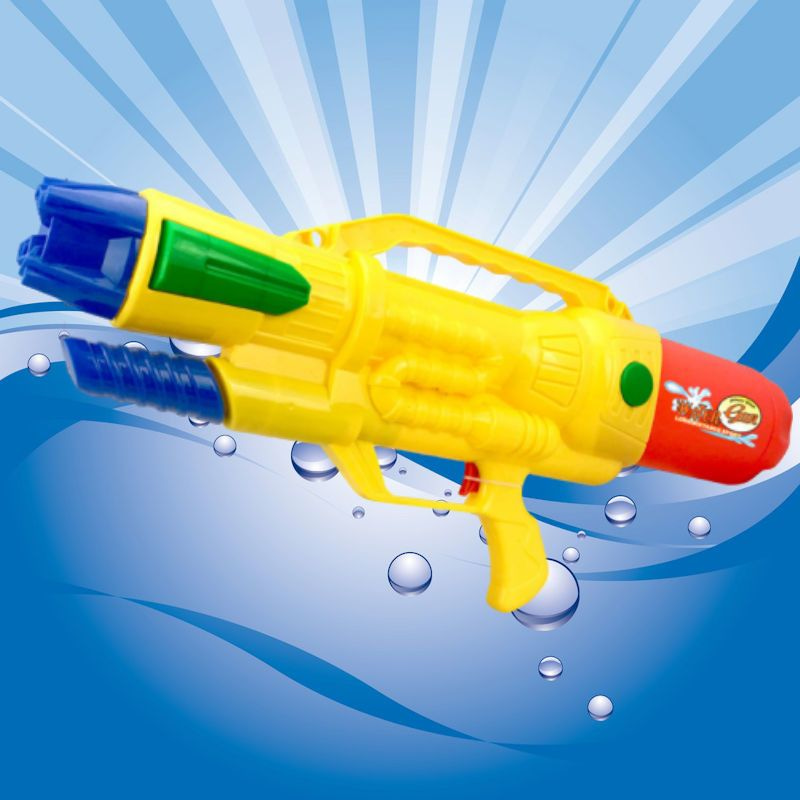 DECOPATENTXL Waterpistool - Super soaker waterpistool voor jongens - Jumbo waterkanon - Dubbel Shots supersoaker water pistool voor kinderen - Waterspeelgoed Watergeweer - Water gun groot water - Afm 63.5x10x26