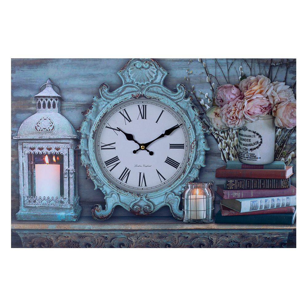 Geef energie beddengoed Uitscheiden DECOPATENTXL Canvas Schilderij Wandklok CLOCK LANTARN CANDLE & FLOWERS met  Klok - Wand Klok Landelijk / Brocante - Canvasklok - Canvas Wandklokken met  Klok - Keukenklok - Muurklok Wand Klok - Afm. 60 x 40 Cm - Decopatent® -  𝕍𝕖𝕣𝕜𝕠𝕠𝕡 ✪ 𝕔𝕠𝕞