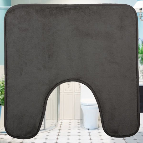 Iedereen Sterkte Reinig de vloer DECOPATENTDecopatent® Toiletmat - Wc matjes met anti slip - Wc / Toilet mat  - wc matje antislip - Toilet contour mat- Afm 48x48 Cm - Grijs -  𝕍𝕖𝕣𝕜𝕠𝕠𝕡 ✪ 𝕔𝕠𝕞