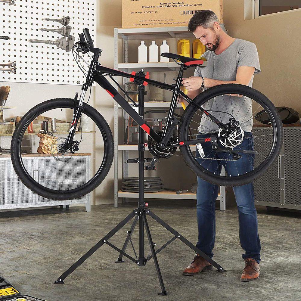 DECOPATENTMontagestandaard Fiets - 360° Draaibaar - Verstelbaar -  Gereedschapsbakje - Stuurhouder - Montage reparatie standaard -  𝕍𝕖𝕣𝕜𝕠𝕠𝕡 ✪ 𝕔𝕠𝕞