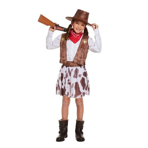 HENBRANDTKINDEREN MEISJES 5-Delig Cowgirl kostuum, bestaand uit Overhemd, Cowgirl Hoed, Riem, Mond/ nek doek Rokje | Carnavalskleding | Verkleedkleding / Feest Kostuum Coyboy Cowgirl | Meisjes | Maat: Large 10-12 jaar - 𝕍𝕖𝕣𝕜𝕠𝕠𝕡 ✪ 𝕔𝕠𝕞