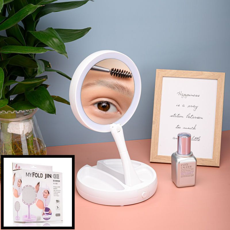actrice Illusie Geweldige eik DECOPATENTInklapbare Make Up Spiegel met LED verlichting - 10x Vergroting -  Opvouwbare staande Makeup Spiegel - Vergrootspiegel - 𝕍𝕖𝕣𝕜𝕠𝕠𝕡 ✪  𝕔𝕠𝕞