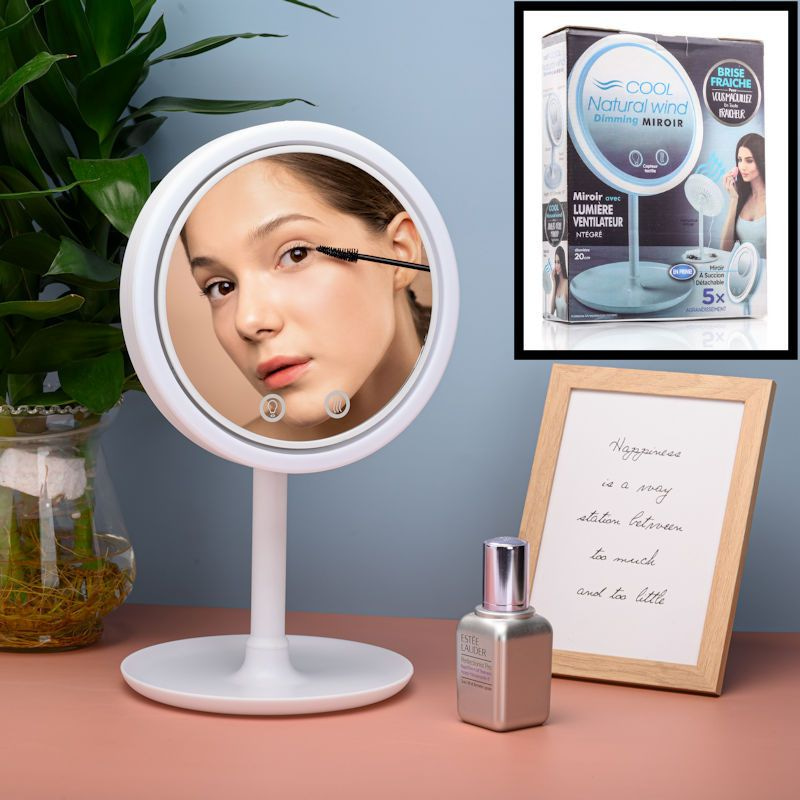 loterij herberg Respectvol DECOPATENTBeauty Breeze Mirror - Make-Up Spiegel met LED Verlichting &  Ventilatie - 360° Draaibaar - Make Up 5x Vergrootspiegel - 𝕍𝕖𝕣𝕜𝕠𝕠𝕡 ✪  𝕔𝕠𝕞