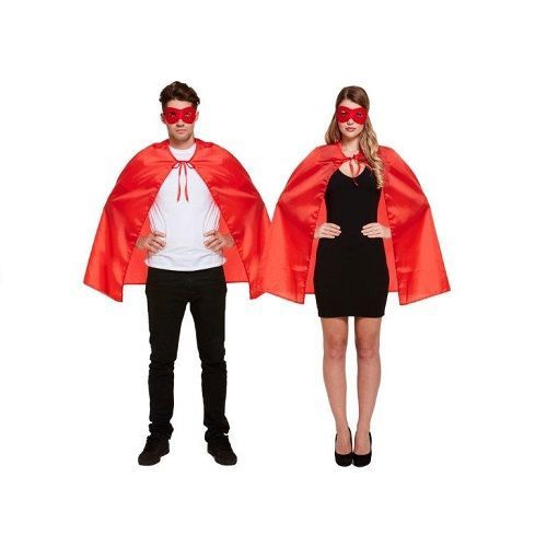 HENBRANDTVOLWASSENEN UNISEX HEREN / DAMES Superhelden kostuum bestaande uit 1x Rode Masker en 1x Rode Cape | Kleur : Rood | Carnavalskleding | / Feest Kostuum Superheld| Man Vrouw | ONZE SIZE FITTS ALL - 𝕍𝕖𝕣𝕜𝕠𝕠𝕡 ✪ 𝕔𝕠𝕞
