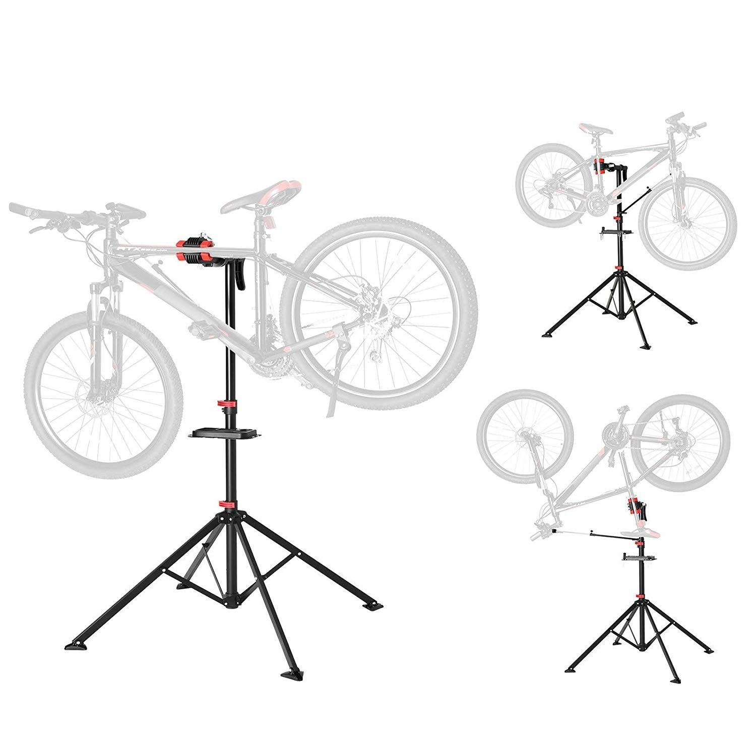 SONGMICSFiets Montagestandaard voor Professionals | 360° Draaibaar  Montagestandaard met magnetische gereedschapsbakje | In hoogte verstelbaar  van 102 tot 172 Cm. | Lichtgewicht Reparatiestandaard voor fietsen, Mtb's,  Racefietsen etc | Eenvoudig mee te 