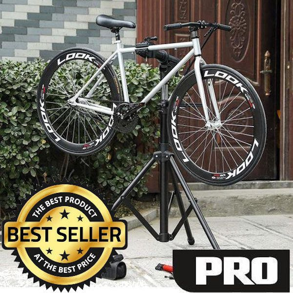 DECOPATENTPRO DELUXE fiets - Professionele uitvoering - Extra Luxe - 360° draaibaar, hoogte met gereedschapsbak en stuurhouder - Fietsreparatiestandaard - O.a voor racefiets, MTB fietsen standaard - Decopatent ...