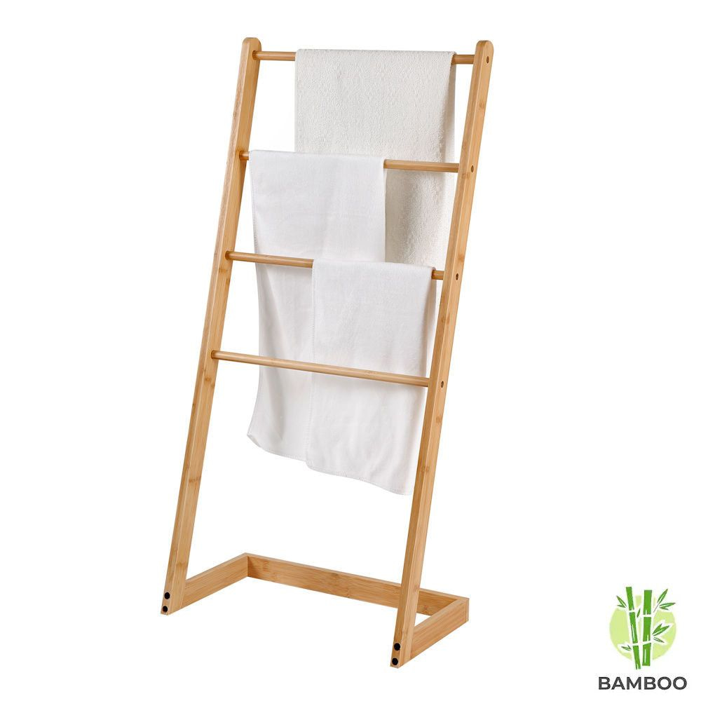 onbetaald Versterker Slaapzaal DECOPATENTVrijstaand handdoekenrek voor badkamer - Staand handdoekrek van  bamboe hout - Handdoek droogrek met 4 armen - Handdoek rek -  Handdoekenhouder - Decopatent® - 𝕍𝕖𝕣𝕜𝕠𝕠𝕡 ✪ 𝕔𝕠𝕞