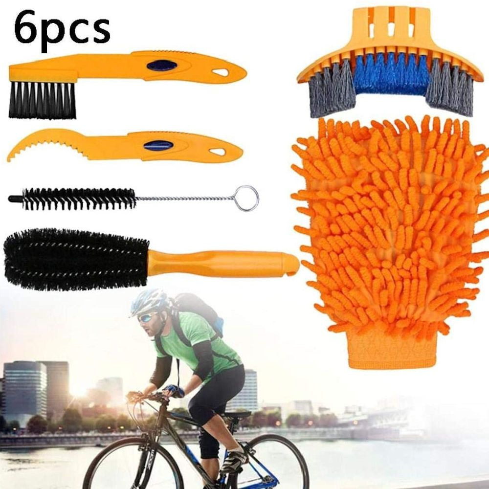 DECOPATENT6 Delige Fiets Onderhoud Set - Fiets Schoonmaak Borstels - Ketting  reiniger - Frame Spons - Mtb - Racefiets - Ebike - 𝕍𝕖𝕣𝕜𝕠𝕠𝕡 ✪ 𝕔𝕠𝕞