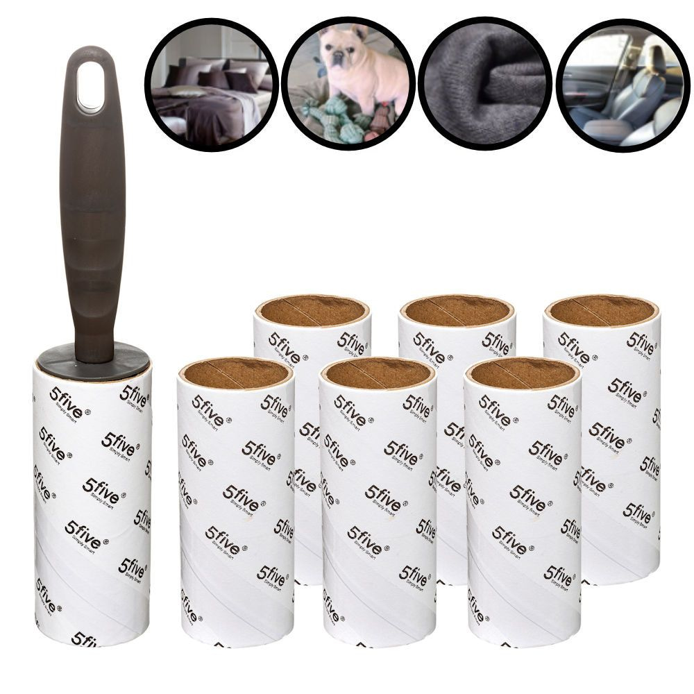 DECOPATENTDecopatent® - Kledingroller kleefroller - Kledingborstel + 6  Reserve rollen - Pluizenroller Plakroller - Pluisverwijderaar kleding -  𝕍𝕖𝕣𝕜𝕠𝕠𝕡 ✪ 𝕔𝕠𝕞