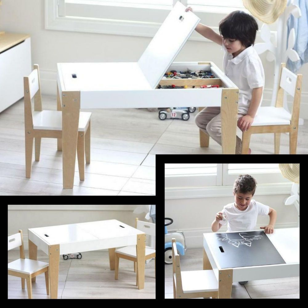 Internationale droogte ethisch DECOPATENTKindertafel met stoeltjes van hout - 1 tafel en 2 stoelen voor  kinderen - Met veel opbergruimte - Kleurtafel / speeltafel / knutseltafel /  tekentafel / krijt tafel / zitgroep set - Decopatent® - 𝕍𝕖𝕣𝕜𝕠𝕠𝕡 ✪  𝕔𝕠𝕞