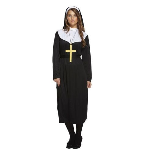 Aanhoudend subtiel Discrepantie HENBRANDTVOLWASSENEN VROUW 3-delige Sexy Nonnen kostuum, bestaande uit  Toga, hoofdkapje en riem. | Nun kostuum | Stoute Non | Kleur: Zwart / Wit |  Carnavalskleding | Verkleedkleding | Dames | Maat: 36 tm 56 ONE SIZE FITTS  ALL - 𝕍𝕖𝕣𝕜𝕠𝕠𝕡 ✪ 𝕔𝕠𝕞
