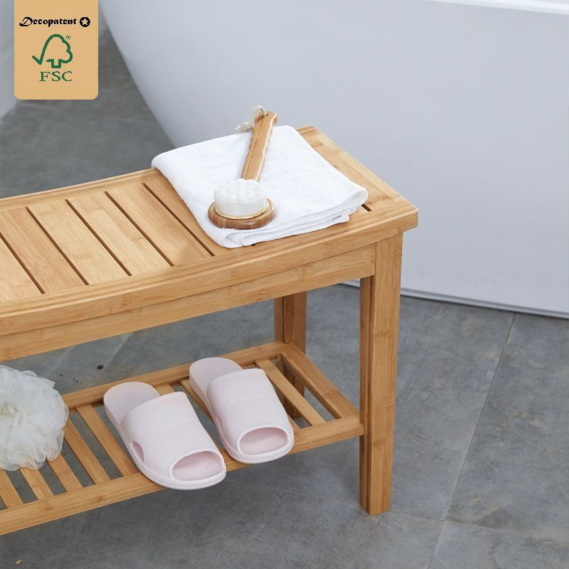 woensdag Omhoog gaan klauw DECOPATENTStevig Badkamerbankje van bamboe hout - Stevig houten bankje voor  badkamer - Handig als badkamerkruk / badkamerstoel - Decopatent® -  𝕍𝕖𝕣𝕜𝕠𝕠𝕡 ✪ 𝕔𝕠𝕞