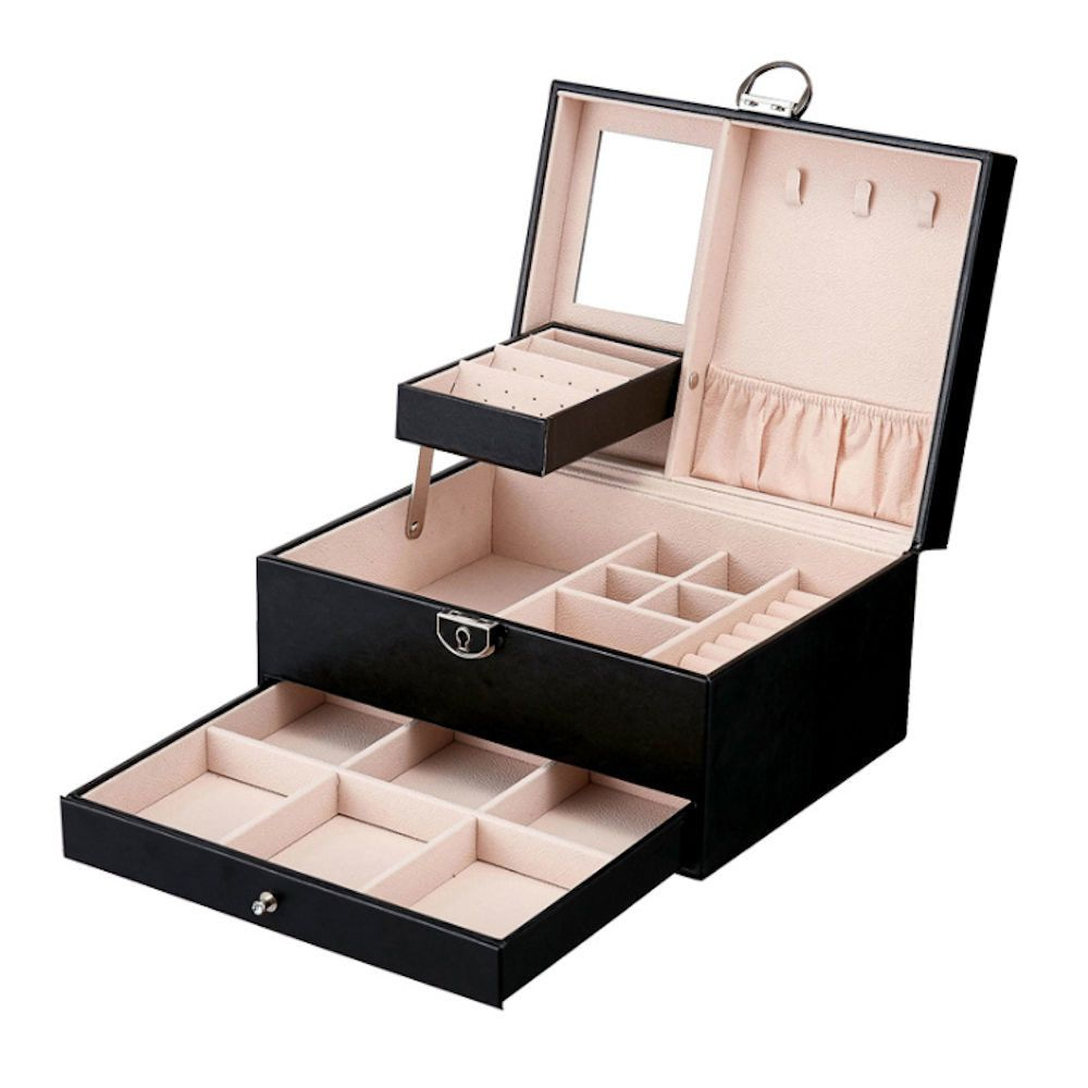 Punt Boek zak DECOPATENTLuxe Sieradendoos met Spiegel en 20 Vakken - Zwarte Luxe Bijouterie Kistje - Juwelendoos met La - Sieradendoos voor Dames / Meisjes - Sieradenhouder voor Sieraden / Oorbellen / Ringen / Halskettingen / Armbanden / Horloge - ZWART - Decopatent ... Punt Boek zak DECOPATENTLuxe Sieradendoos met Spiegel en 20 Vakken - Zwarte Luxe Bijouterie Kistje - Juwelendoos met La - Sieradendoos voor Dames / Meisjes - Sieradenhouder voor Sieraden / Oorbellen / Ringen / Halskettingen / Armbanden / Horloge - ZWART - Decopatent ...