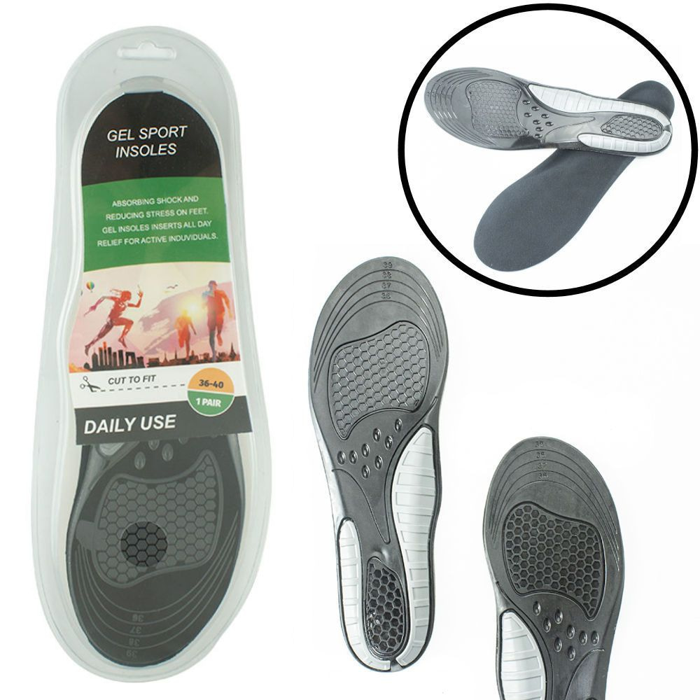 DECOPATENTComfortabele Gel SPORT Daily Use Inlegzooltjes voor Indoor \u0026  Outdoor Sport - Inlegzooltjes voor tijdens het Sporten - Sport schoenen  zooltjes / Inlegzolen - Sport Inlegzool geschikt voor Maat: 36 tm 40 -  Heren / Dames - Decopatent 