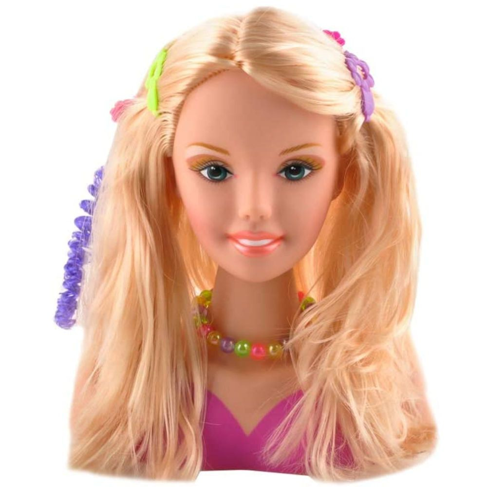 MERKLOOSDecopatent® Make-up Pop Kaphoofd - Speelgoed Kappop - Opmaakpop met makeup en haar accessoires Kinderen - Stylinghoofd - Blond Haar - Schminkpop met Makeup - voor Meisjes - 𝕍𝕖𝕣𝕜𝕠𝕠𝕡 ✪ 𝕔𝕠𝕞