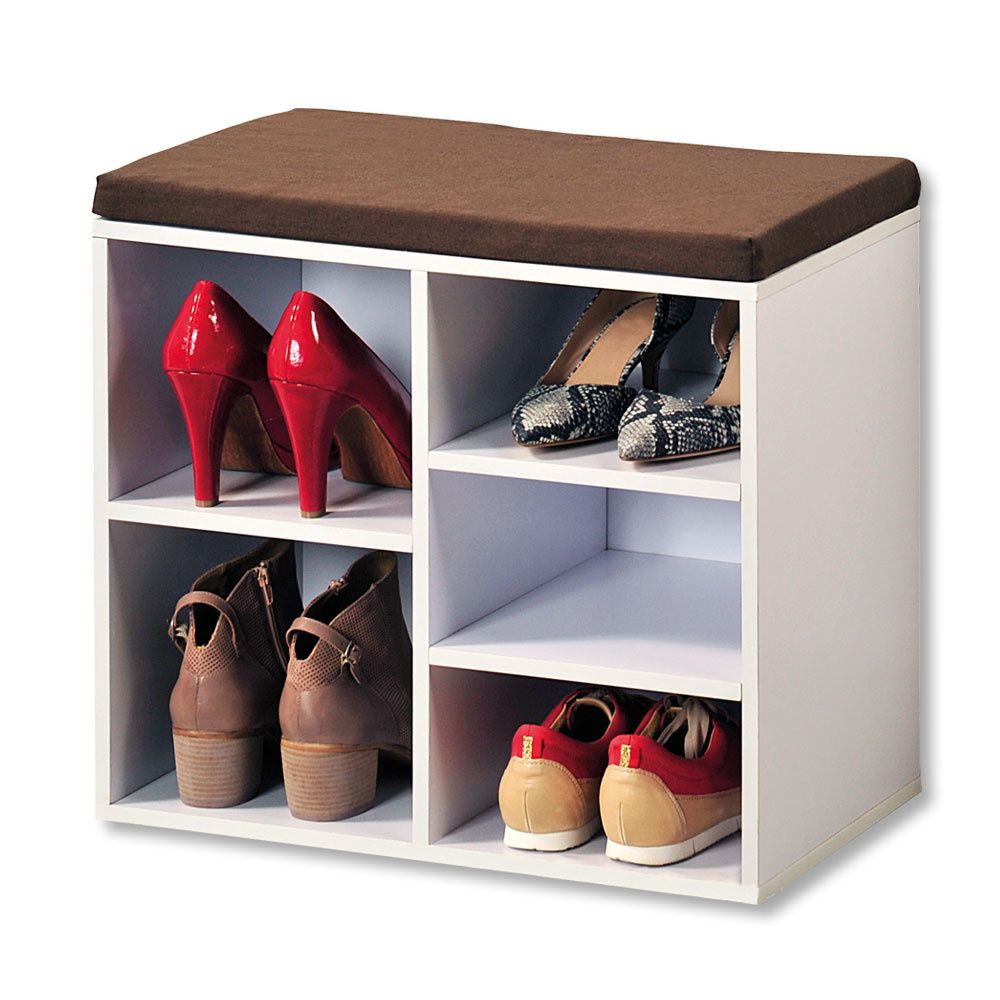 Prominent Beperken Roest KESPERSchoenenbank - 5 paar schoenen met Zitkussen & Opbergvakken - Open  Schoenenkast - FSC® hout - Afm 51.5 x 29.5 x 48 Cm - Wit - 𝕍𝕖𝕣𝕜𝕠𝕠𝕡 ✪  𝕔𝕠𝕞