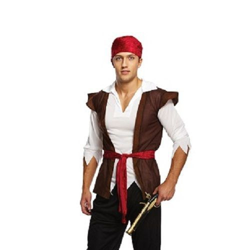Wirwar wrijving Miles HENBRANDTVOLWASSENEN HEREN 6-Delig Pirates off the Caribbean Kostuum,  bestaande uit: piraten hoofdband, shirt, over laarzen, riem, overhemd en  hemd | Piraten Kostuum | Piraat | Carnavalskleding | Verkleedkleding | Man  | Maat: