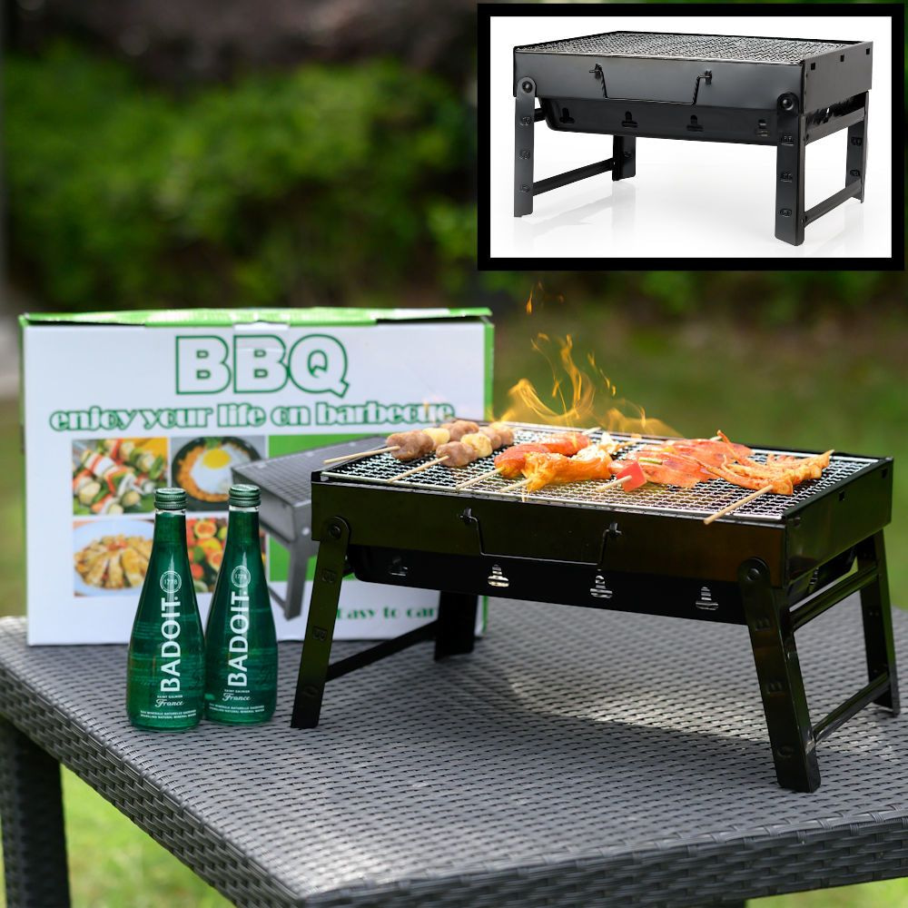 Zware vrachtwagen vijand Geplooid DECOPATENTPortable Houtskool BBQ / Barbecue inklapbaar - Houtskool Bbq - Houtskool  barbecue - Houtskoolbarbecue met grill rooster - Inklapbare houtskool Reis  barbecue voor Camping / Op tafel /Strand / Festival / In