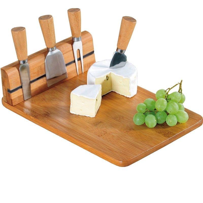 vaas maaien klep KESPERFSC® Houten Bamboe Kaasplank + 4 messen | Magnetische eenvoudig je  messen ophangen aan deze kaasplank | 5-delige kaasplank set |Kaas Plank |  Afm 30 x 20 x 8 Cm. - 𝕍𝕖𝕣𝕜𝕠𝕠𝕡 ✪ 𝕔𝕠𝕞
