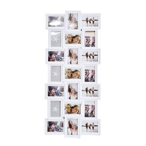 Decopatent Decopatent - XL Fotolijst Collage voor 21 Foto's van (10x15 & 15x10 Cm) - Fotolijsten - Fotolijstje met 18 fotokaders - 58.5 x 111 Cm - Wit