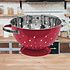 Decopatent Decopatent® Vergiet - Ø25 cm - Rvs Metalen Zeef - 2 Handvaten - Groente & fruit wassen / afspoelen - Pasta afgieten - Retro Rood