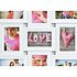 Decopatent Decopatent - XL Fotolijst Collage voor 18 Foto's van (10x15 & 15x10 Cm) - Fotolijsten - Fotolijstje met 18 fotokaders - 52 x 102 Cm - Wit
