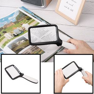 Decopatent Hand Loep LED verlichting - 2x Vergroting - Vergrootglas slechtziende - Handloep - Inklapbaar Lees licht - Magnifier
