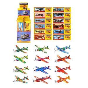Henbrandt 48 Stuks - Uitdeelcadeautjes - Fighter Gliders vliegtuig - Zweefvliegtuigen - Model: Foam Vliegtuigen in Display