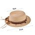 Decopatent Decopatent - Zonnehoed Dames Rond - Bedels en Sierrand Zomerhoed - Strohoed UV - Ø58 cm - Strandhoed Hoofddeksel Rond - Hoed voor Volwassenen - Kleur: Naturel