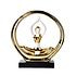 Decopatent Decopatent - Yoga Beeld Vrouw - Sculptuur Yoga dame - Woman Woondecoratie - Yoga meditatie houding - Decoratie beeld Rond - Afm. 26x8.8.x27 Cm - Kleur: Goud