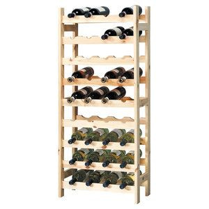 Kesper XL Wijnrek - Groot Wijnrek voor 36 Wijn flessen - FSC® Dennenhout - 9 Laags Staand Houten Wijn Rek - Flessen Houder - 51x27x120 Cm