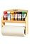 Kesper FSC Grenen Houten 2-in-1 Muur Keukenrolhouder en Kruidenrek | Keuken wand montage | Keuken Rol houder & Kruiden Organizer voor 6 Kruiden potjes | Keuken Rol en specerijen Opbergen | Afm. 28.5 x 7 x 25 Cm.