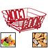 Decopatent Decopatent® Fruitschaal Vierkant - Broodmand - Schaal voor Fruit of Brood - Design Fruitmand - Metaal - Afm 24 x 24 x 11Cm - Rood