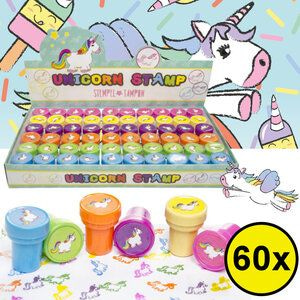 Decopatent 60 STUKS Unicorn / Eenhoorn Stempels - Traktatie Uitdeelcadeautjes voor kinderen - Speelgoed Traktaties Stempel - Uitdeelcadeaus