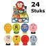 Henbrandt 24 STUKS MIX Dieren Ballon Hoofden | Maak je eigen Dieren Ballon Hoofd | Uitdeelcadeautjes / Traktatie voor Jongens en Meisjes