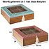 Decopatent Decopatent® Theedoos 9 vaks - Terracotta Design theedoos met doorzichtig venster - Mdf Hout - 9 vakken theekist - Blauw OF Roze