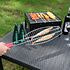 Decopatent Visklem voor BBQ / Barbeque met Houten Handvat - Bbq Vissen klem - Visklemmen bbq accesoires - Visklemmen - Visgrill - Grill rooster - Barbecuerooster - Visrooster vis klem - Vistang - Vishouder - Vis barbecue - Decopatent®