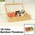 Decopatent Luxe theedoos met doorzichtig venster van bamboe hout – 10 vaks theekist voor thee - Decopatent