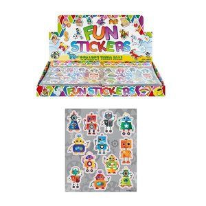 Henbrandt Uitdeelcadeautjes - Fun Stickers - Model: Robots in Display (120 stuks)