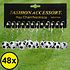 Decopatent 48 STUKS Voetbal Sleutelhangers - Metaal - Speelgoed Traktatie Uitdeelcadeautjes voor kinderen - Uitdeelcadeaus