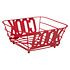 Decopatent Decopatent® Fruitschaal Vierkant - Broodmand - Schaal voor Fruit of Brood - Design Fruitmand - Metaal - Afm 24 x 24 x 11Cm - Rood